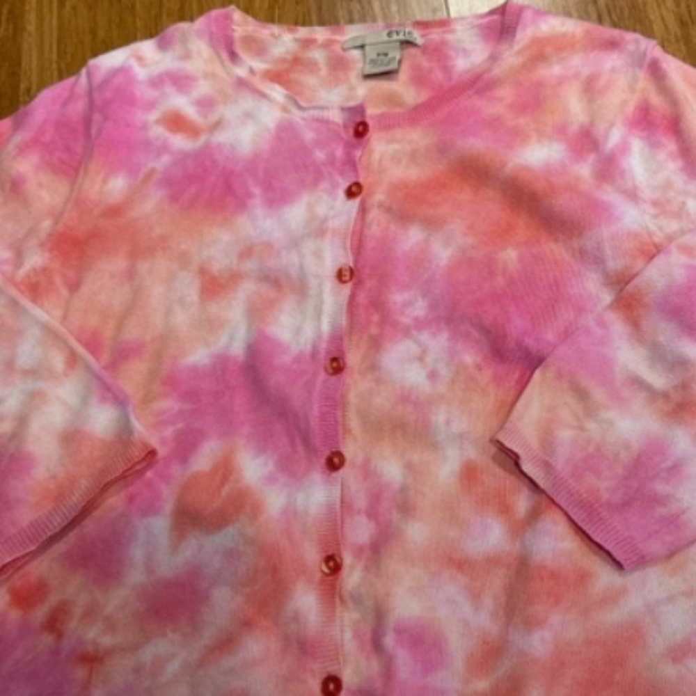 Evie Cotton Multicolor Tie Dye Print Cardigan